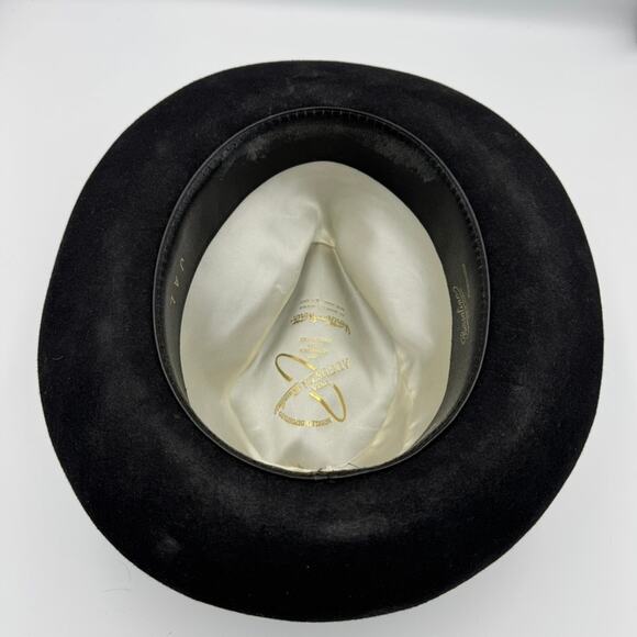 Borsalino Linea Augusta Italy Black Fur Felt Fedora Hat 57 7 1/8 Worth & Worth - Picture 8 of 16